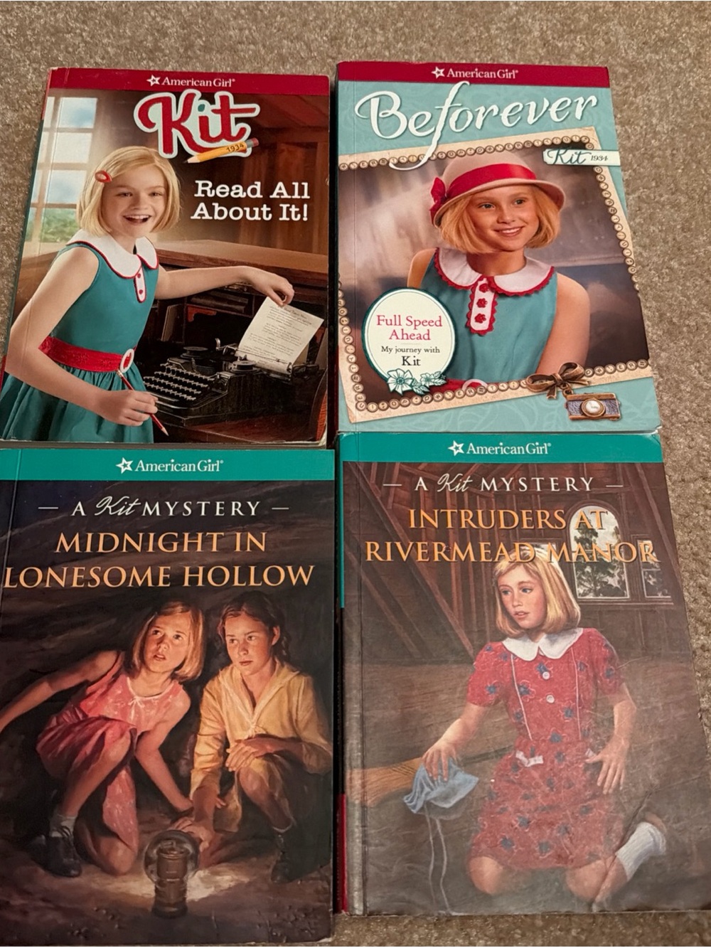 Lot of 4 American Girl Paperback Book Kit Kittridge 2 Mystery 2 Beforever